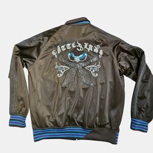 Artful Dodger Embroidered‎ Beaded Bomber Jacket 3XL Hip Hop Skater Streetwear